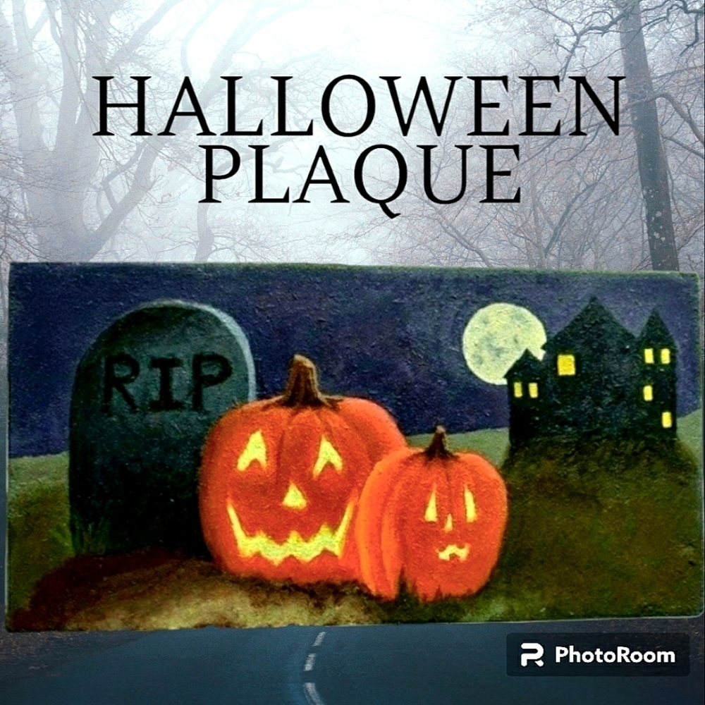 🎃🍁NEW Halloween Autumn Haunted House Wall Decoration/Picture/Pai…